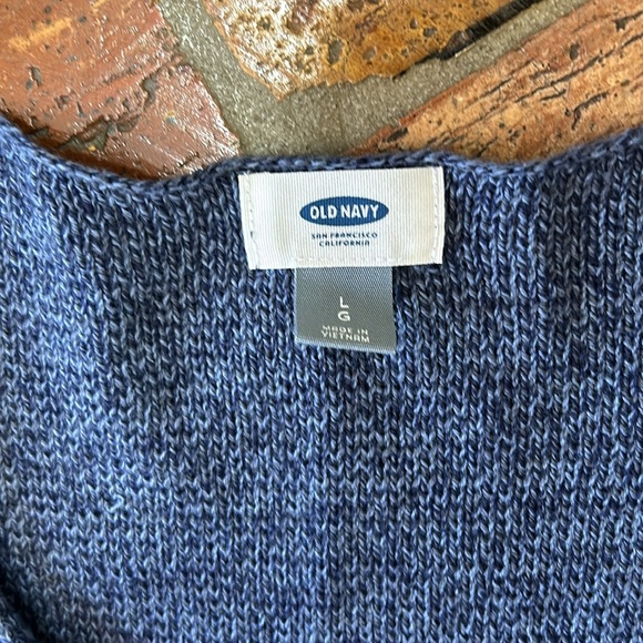 Old Navy Marled V-Neck Tunic Sweater in Marquee Moon szL - Picture 3 of 11